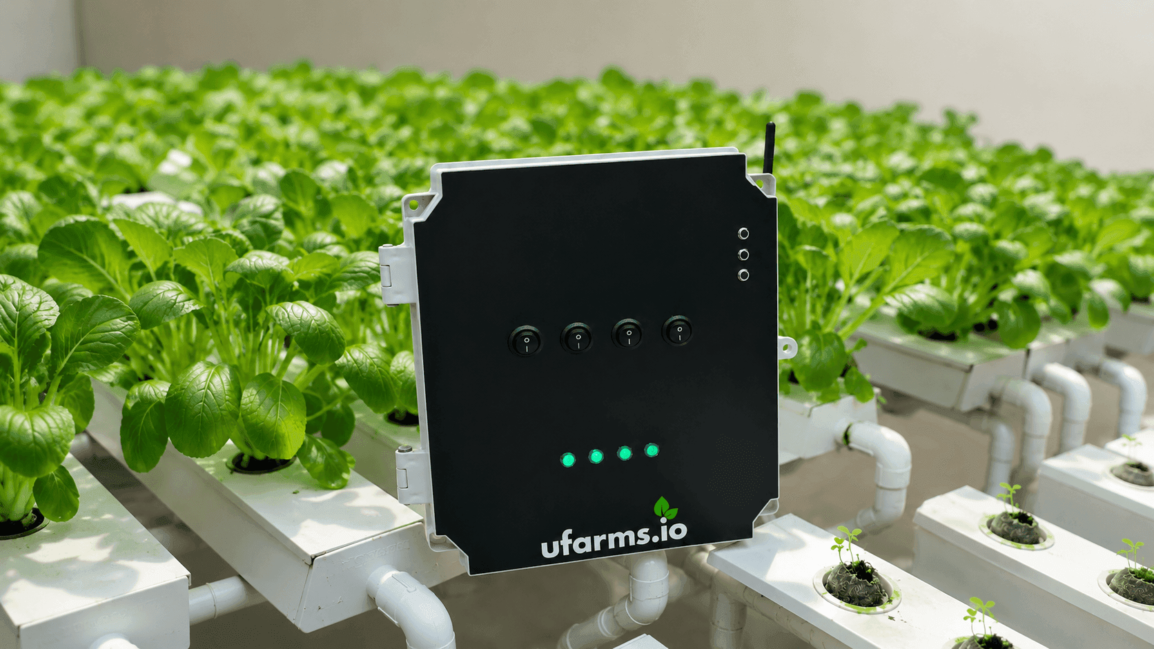 Ufarms controller installed in a hydroponic farm